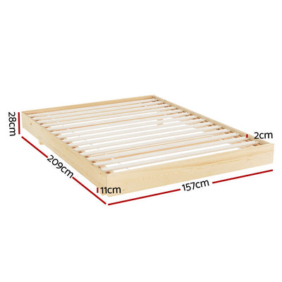 Artiss Bed Frame Queen Size Floating Wooden Mattress Base Platform Timber ODIN