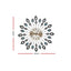Artiss 60cm Wall Clock Large 3D Peacock Crystal Silver