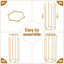 3Pcs Wedding Backdrop Pedestal Stand Gold Metal Hexagon Wedding Frame Plinth Pillars Table