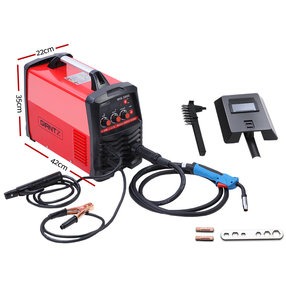 Giantz 300 Amp Inverter Welder DC MIG MMA Gas Gasless Welding Machine Portable