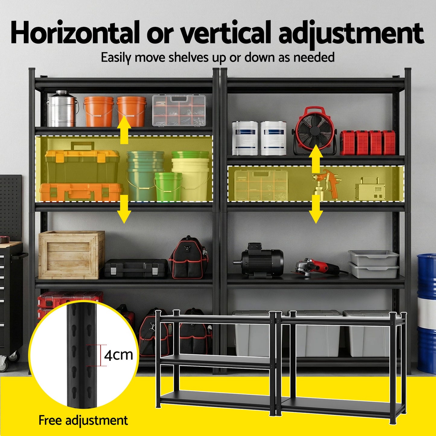 Giantz Garage Shelving 1.8X1.2m Warehouse Rack Storage Shelves Workshop Racks Steel