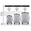 Wanderlite 20-24-28 Inch Luggage 3Set with TSA Lock Spinner Carry On Hard Shell Travel Suitcase Luggage Case Silver