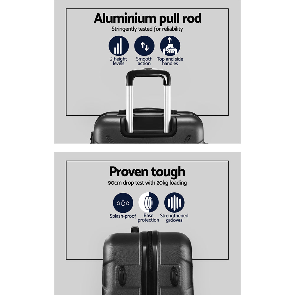 Wanderlite 20" Luggage Travel Suitcase Set Trolley Hard Case Strap Lightweight