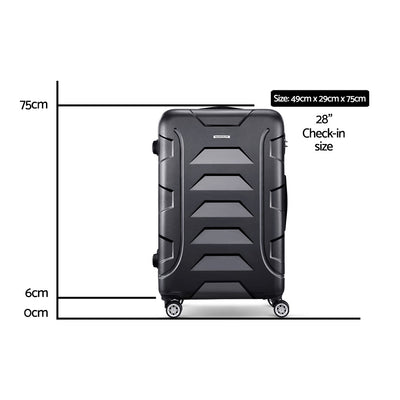 Wanderlite 28" Luggage Travel Suitcase Set Trolley Hard Case Strap Lightweight