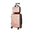 Wanderlite 2Set 20 Inch Luggage Case with 12 Inch Handheld Luggage Box Hard Shell Travel Suitcase TSA Lock Rose Gold