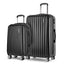 Wanderlite 2pcs Luggage Trolley Set Travel Suitcase Hard Case Carry On Bag Black