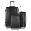 Wanderlite 3 Set Luggage 20-24-28 Inch with Zipper Lock Carry On Hard Shell Travel Suitcase Luggage Case Black