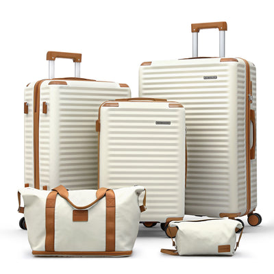 Wanderlite 5pcs Luggage Suitcase Set Trolley Travel TSA Lightweight Hard Case
