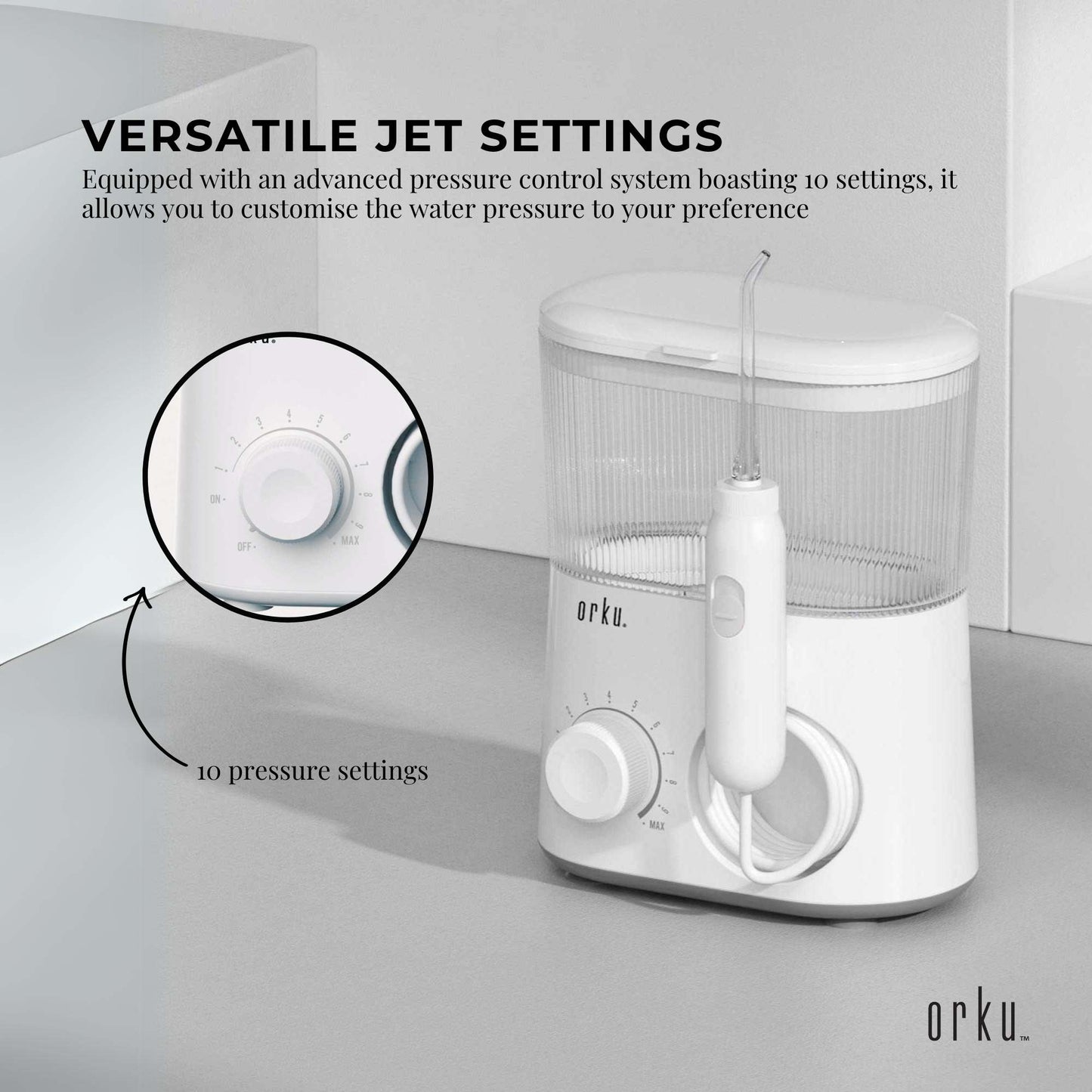 Water Jet Dental Flosser 600ml White - Electric Oral Pressure Tooth Irrigator