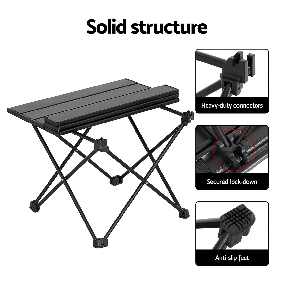 Weisshorn 3pc Camping Table Chair Set Outdoor Folding Aluminium Portable Picnic
