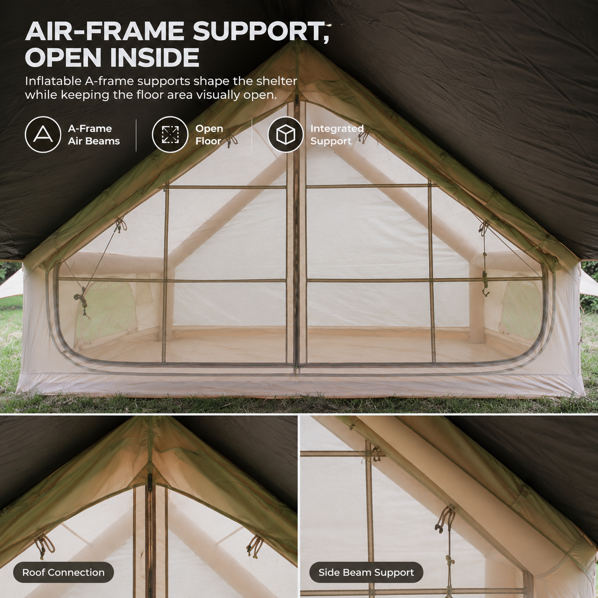 Weisshorn Inflatable A-Frame Tent with Extended Side Awning, Basecamp