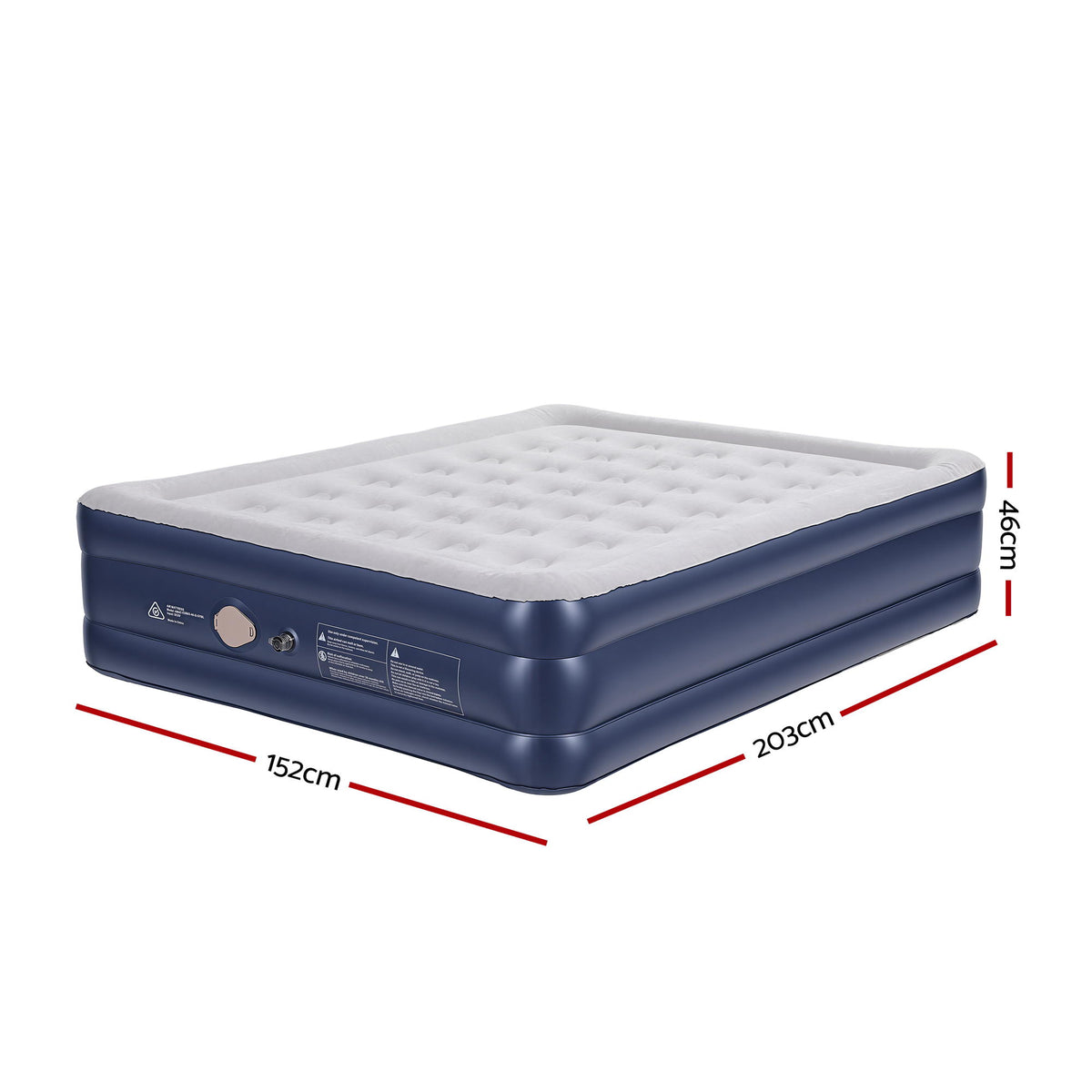 Weisshorn Queen Air Mattress with Rechargeable Cordless Pump 46cm