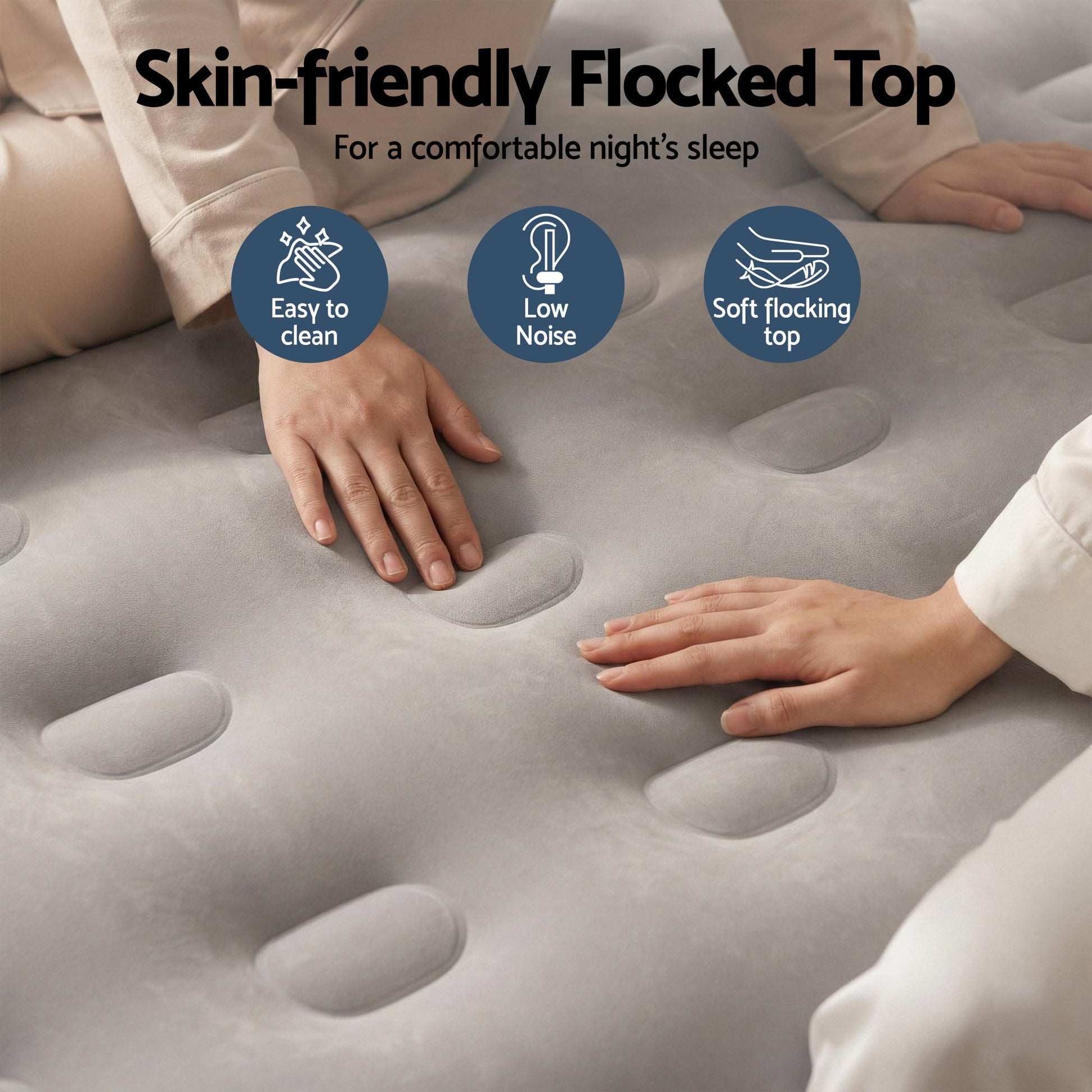 Weisshorn Single Air Mattress with Rechargeable Cordless Pump 46cm