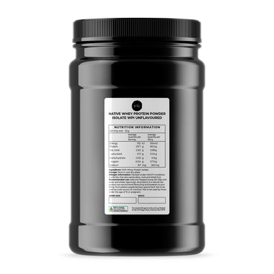 Whey Protein Isolate Powder - Native Unflavoured Shake WPI Supplement Jar