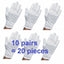 White Work Jewellery Handling Costume Cotton Soft Gloves Boxing 10 Pairs 20 Pcs