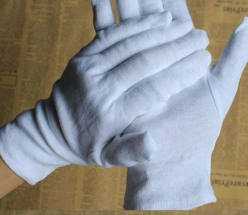White Work Jewellery Handling Costume Cotton Soft Thin Gloves Gym 5 Pairs 10 Pcs