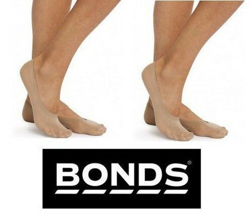 Womens Bonds 2 Pairs No Show Cotton Black Tan Footlets Ladies Socks Sockettes