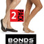 Womens Bonds 2 Pairs No Show Cotton Black Tan Footlets Ladies Socks Sockettes