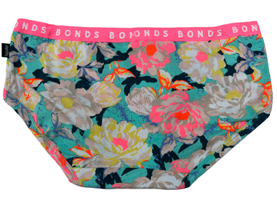 Womens Bonds Hipster Boyleg Ladies Underwear Floral Multicoloured 2H8
