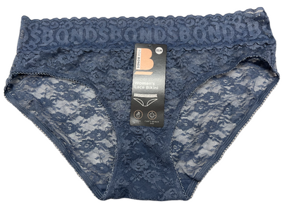 Womens Bonds Match Its Lace Bikini Ladies Underwear Dark Grey