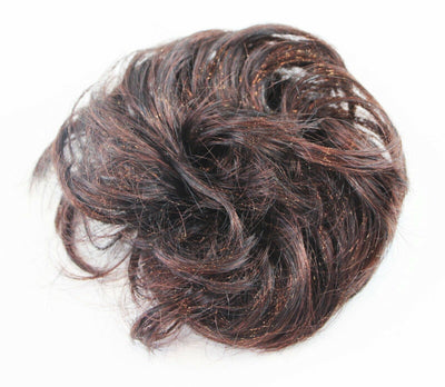 Womens Hair Wig Ponytail Curly Scrunchie Dark Auburn/Black