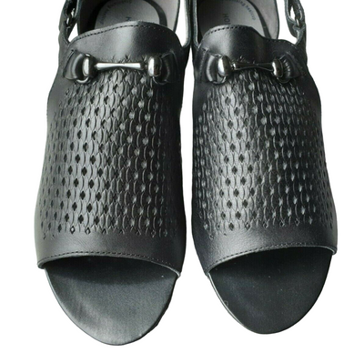 Womens Homyped Florence Black Sandals Slip On Shoes Flats