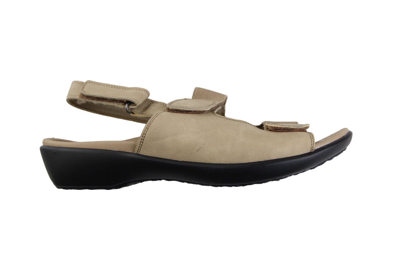 Womens Homyped Nikki Taupe Sandals Slip On Shoes Flats
