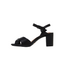 Womens Hush Puppies Letifa Black Sandal Heels Slip On Shoes