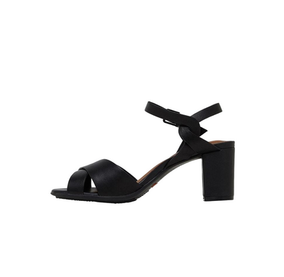 Womens Hush Puppies Letifa Black Sandal Heels Slip On Shoes