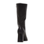 Womens Hush Puppies Patron Black Leather Heel Long Boots