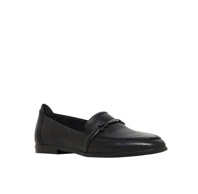 Womens Hush Puppies Zippo Black Ladies Flat Slip On Formal Shoes