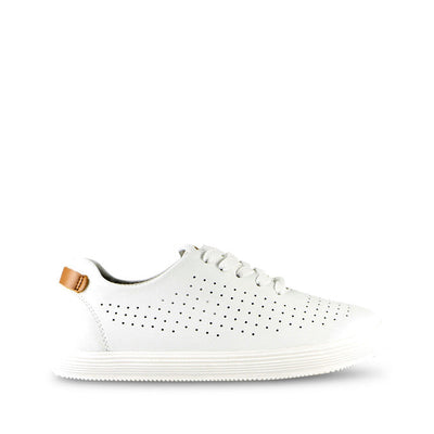 Womens Natural Comfort California White Leather Sneaker Shoes