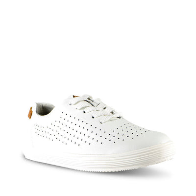 Womens Natural Comfort California White Leather Sneaker Shoes