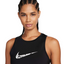Womens Nike One Swoosh Graphic Running Tank Top Black Singlet