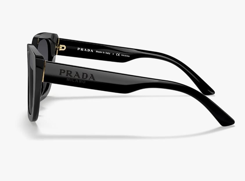 Womens Prada Sunglasses Pr 24Xs Black/Polar Grey Polarized Sunnies