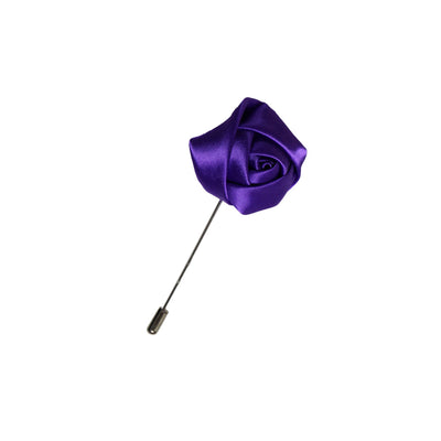 Womens Purple Rose Flower Suit Blazer Jacket Lapel Pin