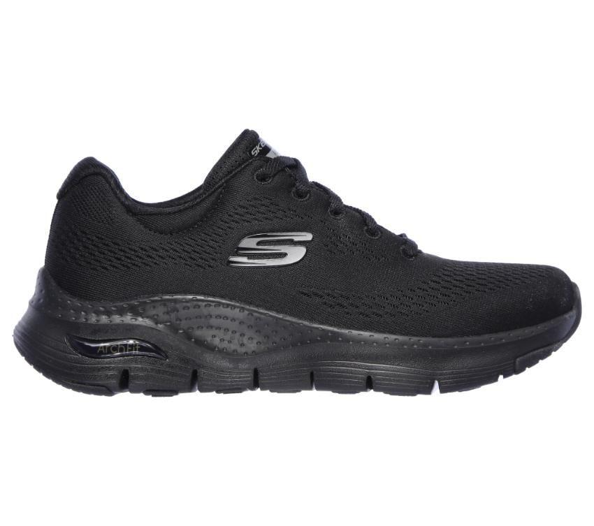 Womens Skechers Arch Fit - Big Appeal Black/Black Lace Up Sport Shoes
