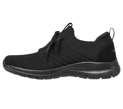 Womens Skechers Bountiful Creative Black/Black Running Sport Shoes