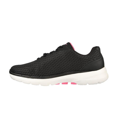 Womens Skechers Go Walk 6 - Iconic Vision Black/Hot Pink Walking Shoes