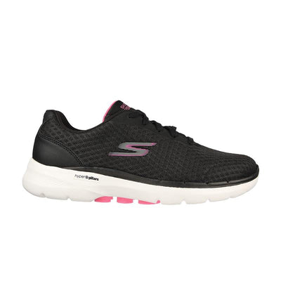Womens Skechers Go Walk 6 - Iconic Vision Black/Hot Pink Walking Shoes