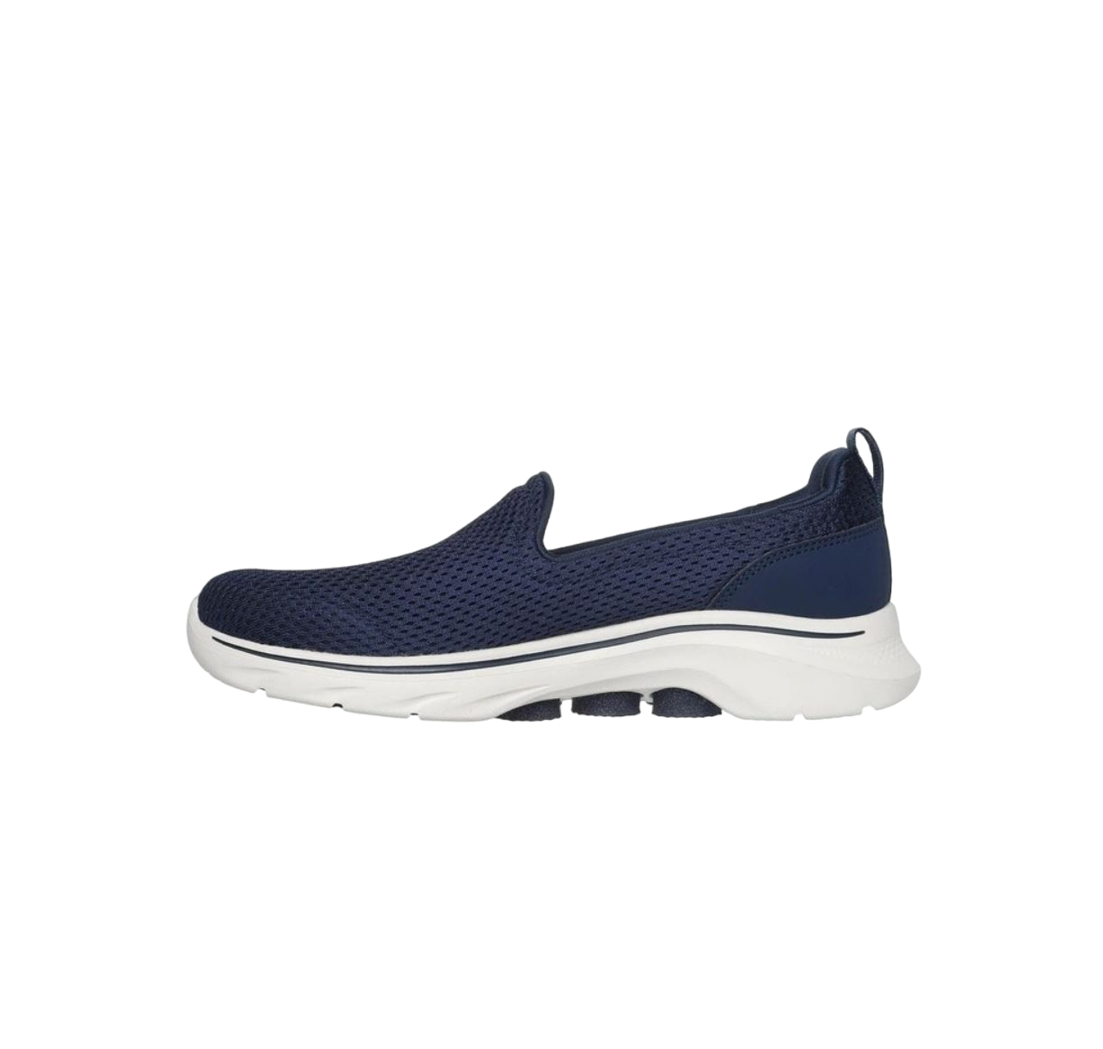 Womens Skechers Go Walk 7- Razi Navy/ White Walking Shoes