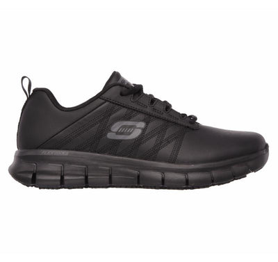 Womens Skechers Sure Track - Erath Black Slip Resistant Work Boot Shoes