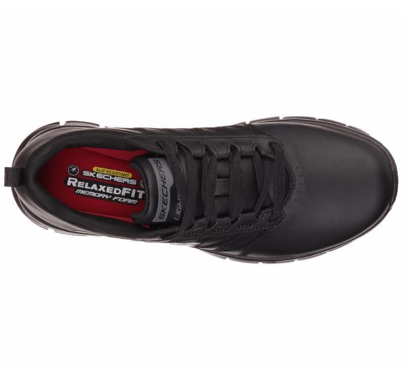 Womens Skechers Sure Track - Erath Black Slip Resistant Work Boot Shoes