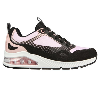Womens Skechers Uno 2 - Mad Air Black/Light Pink Casual Lace Up Shoes