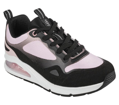 Womens Skechers Uno 2 - Mad Air Black/Light Pink Casual Lace Up Shoes