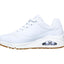 Womens Skechers Uno - Stand On Air White Gum Sole Lace Up Sneaker Shoes