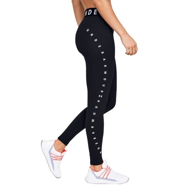 Womens Under Armour Favorite Graphic Leggings Workout Fitness Black/White