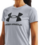 Womens Under Armour Sport Style Logo Short Sleeve Grey Shirt