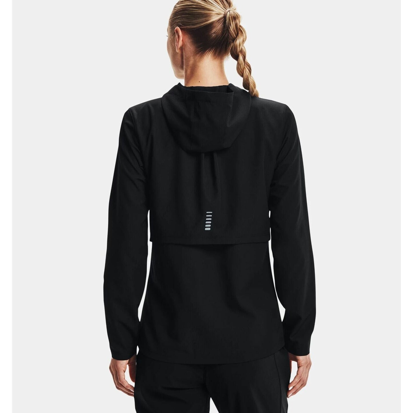 Womens Under Armour Ua Outrun The Rain Jacket Zip Up Black/White/Reflective