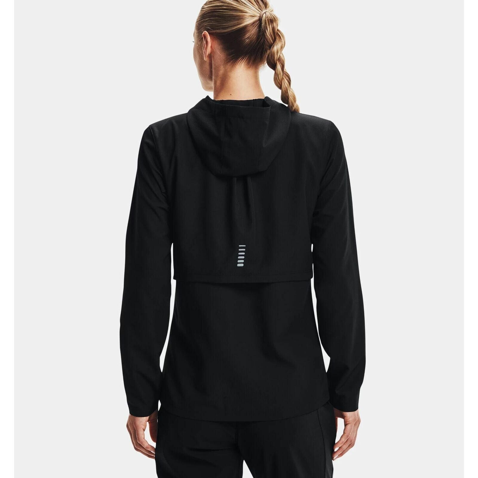 Womens Under Armour Ua Outrun The Rain Jacket Zip Up Black/White/Reflective